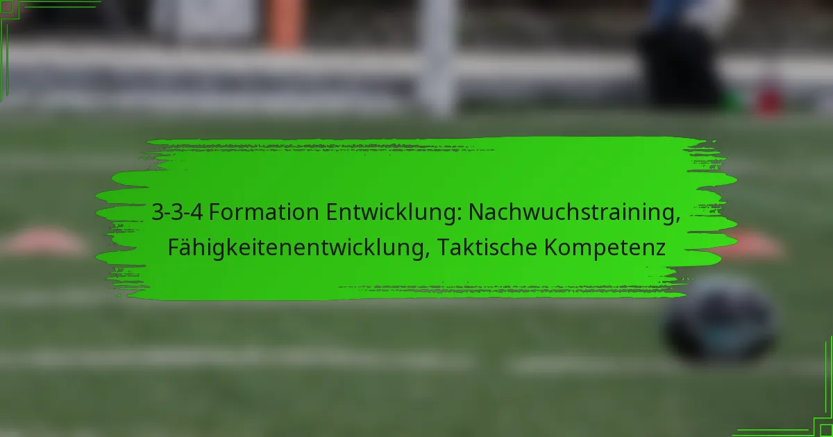 3-3-4 Formation Entwicklung: Nachwuchstraining, Fähigkeitenentwicklung, Taktische Kompetenz