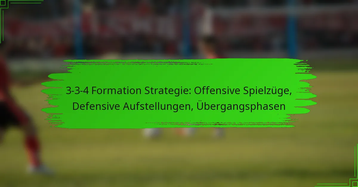 3-3-4 Formation Strategie: Offensive Spielzüge, Defensive Aufstellungen, Übergangsphasen