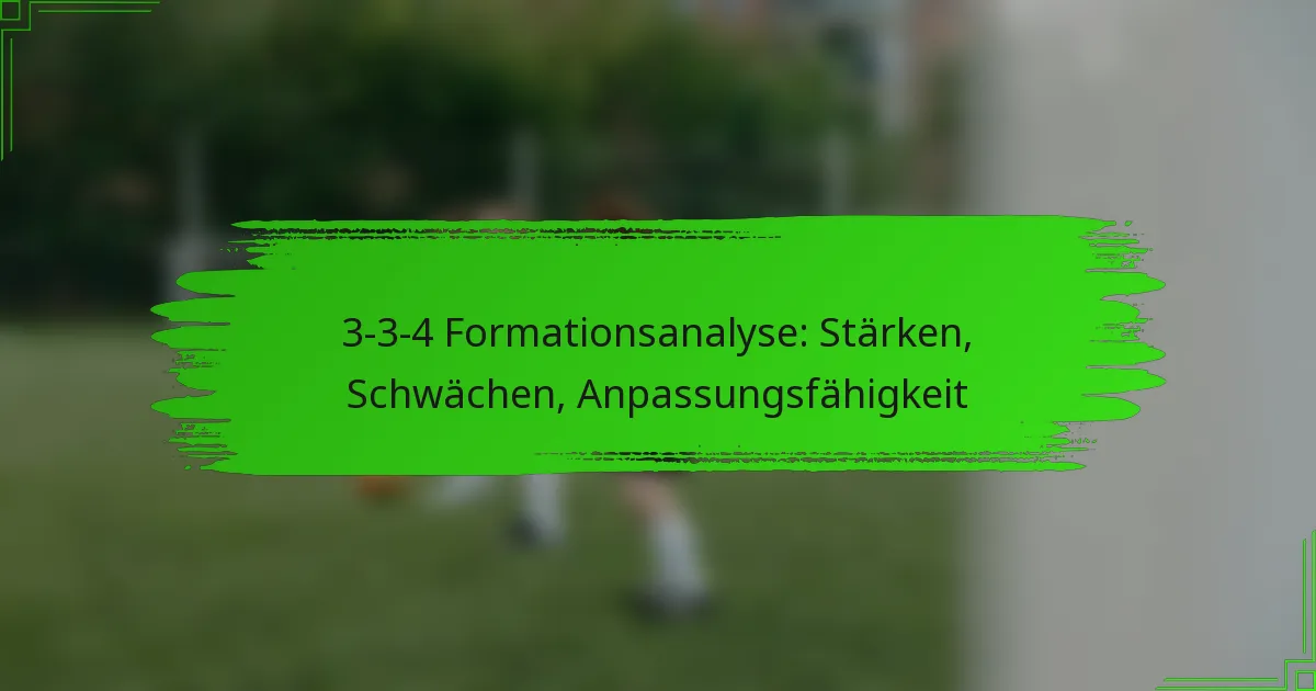 3-3-4 Formationsanalyse: Stärken, Schwächen, Anpassungsfähigkeit