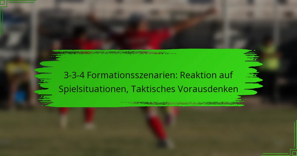 3-3-4 Formationsszenarien: Reaktion auf Spielsituationen, Taktisches Vorausdenken