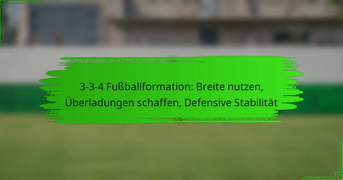 3-3-4 Fußballformation: Breite nutzen, Überladungen schaffen, Defensive Stabilität