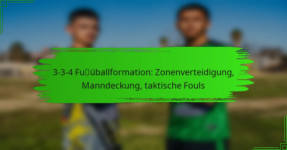 3-3-4 Fußballformation: Zonenverteidigung, Manndeckung, taktische Fouls