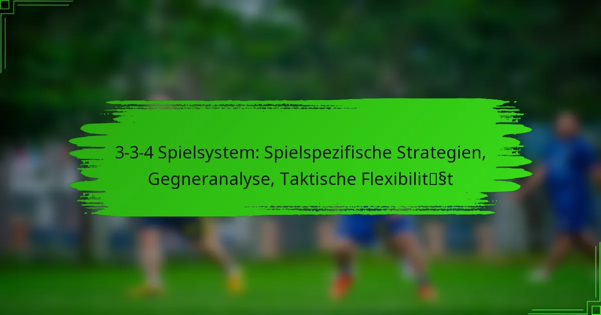 3-3-4 Spielsystem: Spielspezifische Strategien, Gegneranalyse, Taktische Flexibilität